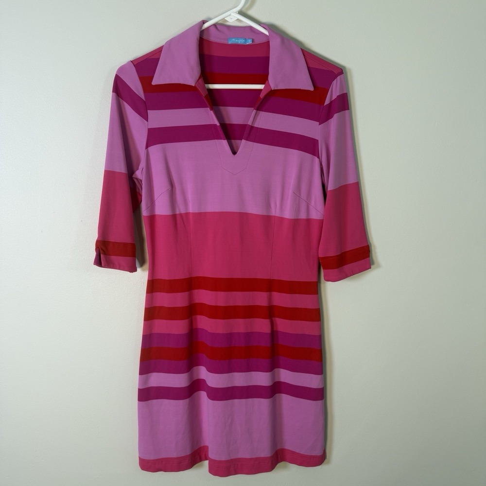 J.McLaughlin Catalina Cloth Pink Color Block Long Sleeve Dress Size XS